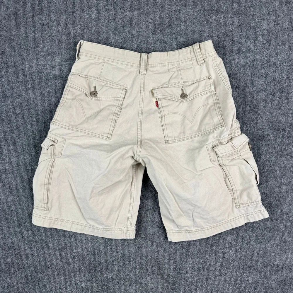 Levi's Cargo Shorts Mens Size 32 Beige Tan Cotton Utility Multi Pocket Fair